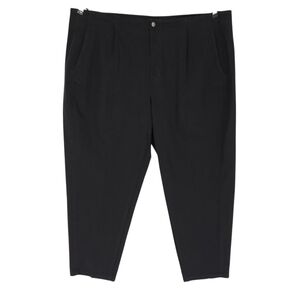 Eileen Fisher Slim Tapered Jeans Black Pleated High Rise Dark Wash Denim 28